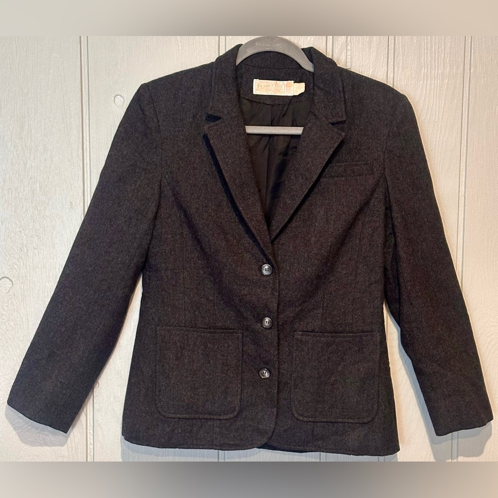 Pendleton Youth 100% Wool Charcoal Kids Blazer